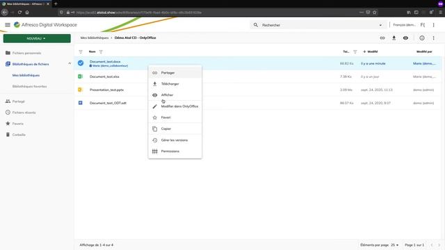 Une extension OnlyOffice pour Alfresco Digital Workspace (ADW) смотреть онлайн