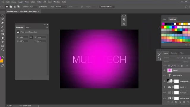Neon text effect in Photoshop cc 2019 | Photoshop Tutorial смотреть онлайн