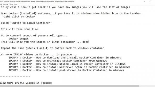 IPGRAY : Docker - How to switch from windows docker container to Linux container in Windows 10