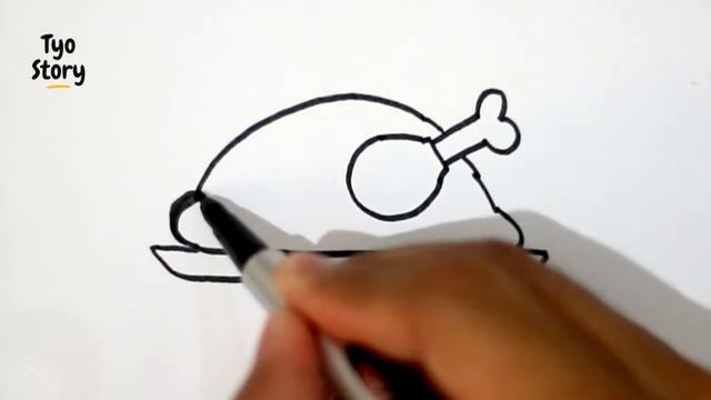 #344 How to Draw a Fried Chicken - Easy Drawing Tutorial смотреть онлайн