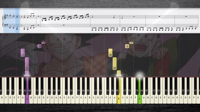 WE GOTTA POWER Piano Tutorial EASY - Dragon Ball Z Opening 2 Piano Cover Sheet Music смотреть онлайн