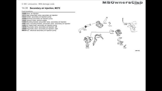 C-Class (W204) | Fault locations | Secondary air injection смотреть онлайн