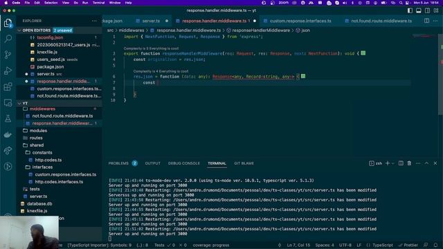Typescript e Node.js para iniciantes 6 - Middlewares - Custom Response смотреть онлайн