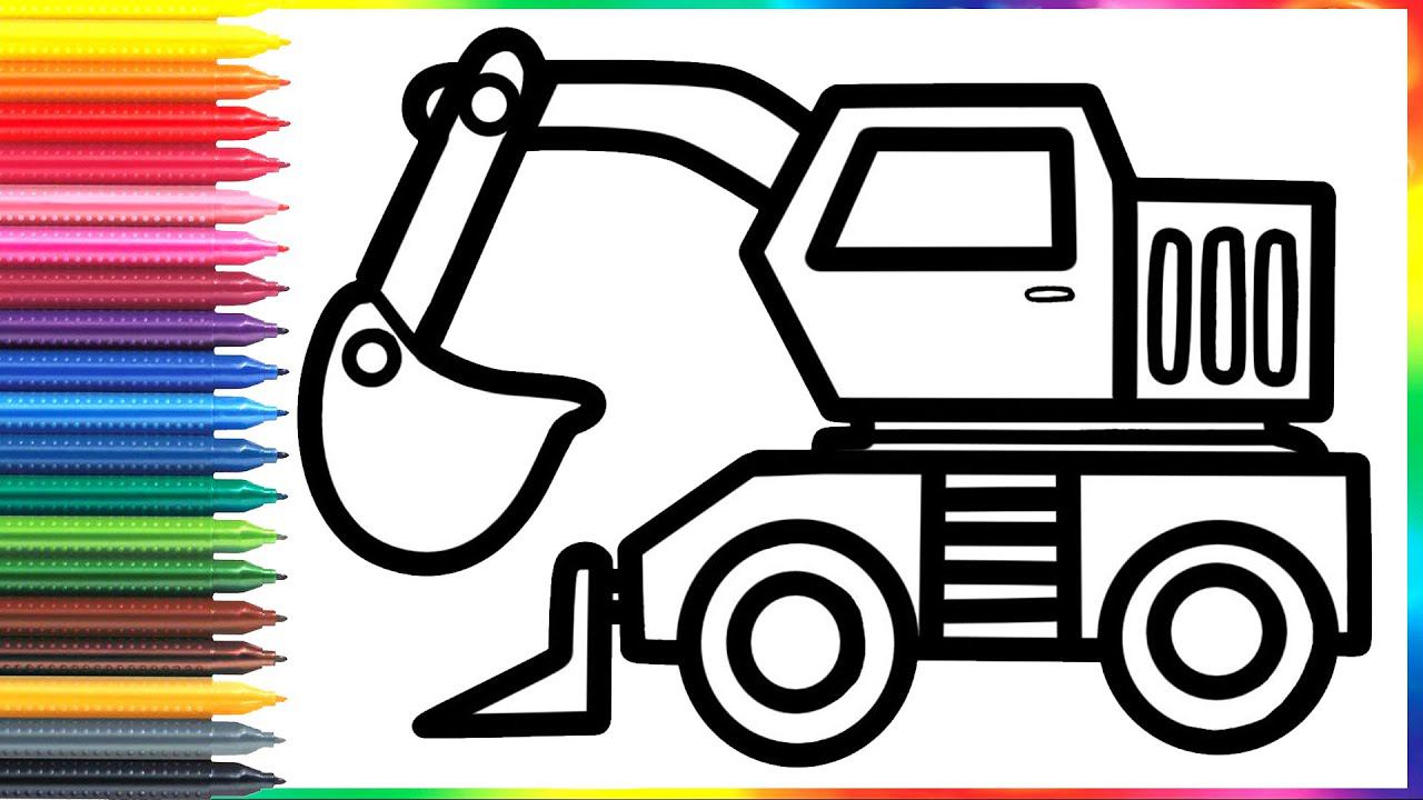 How to draw an excavator &Drawing Tutorial Art смотреть онлайн