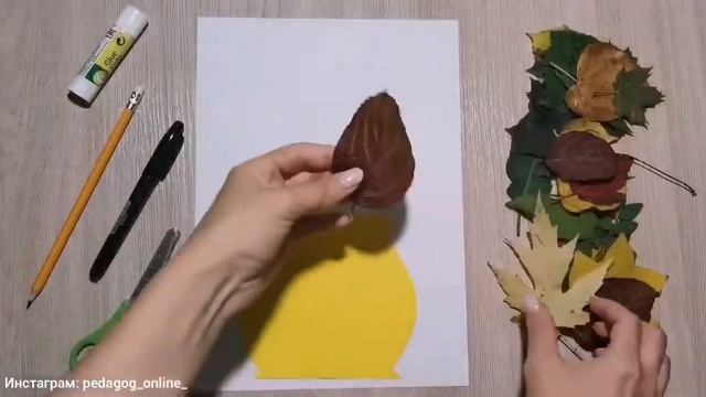 Осенний букет из листьев. Поделки для детей на тему осень. Autumn crafts. DIY смотреть онлайн
