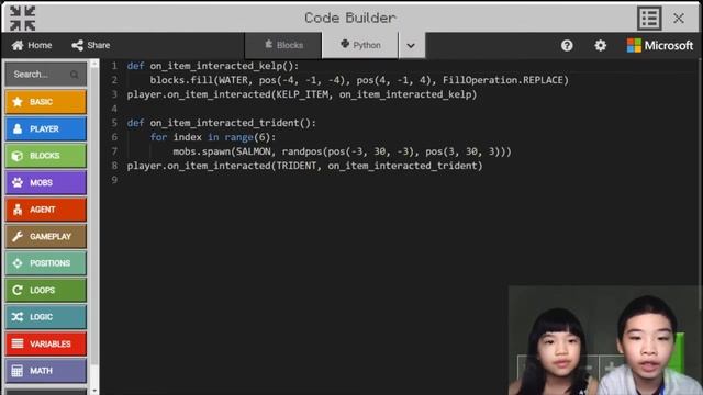 How to Code MINECRAFT: *LEAPING SALMON* in Minecraft: Education Edition with PYTHON смотреть онлайн