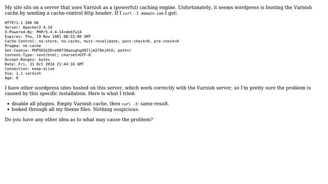 Wordpress: Prevent Wordpress from sending Cache-control http header (2 Solutions!!) смотреть онлайн