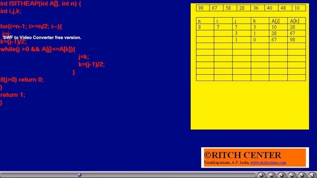 ISITHEAP: This video explains how to check an array is max heap or not. смотреть онлайн