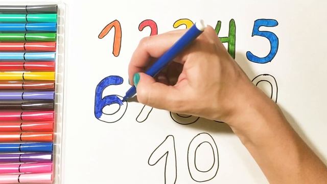 Учим цифры от 0 до 10 | Рисуем и раскрашиваем цифры смотреть онлайн