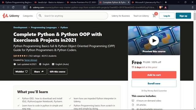 100% FREE UDEMY COURSES||ENGINEERING COURSES||TELUGU ||PYTHON COURSE ||JAVA|| PRIMIERE PRO||FREE смотреть онлайн