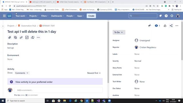 UiPath Studio update Jira Issue status via REST API смотреть онлайн