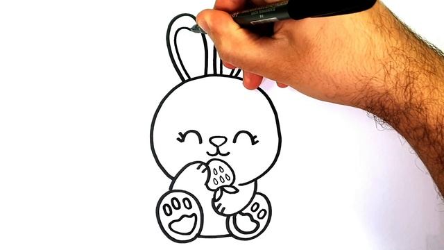 HOW TO DRAW A BUNNY - HOW TO DRAW A RABBIT EASY STEP BY STEP смотреть онлайн