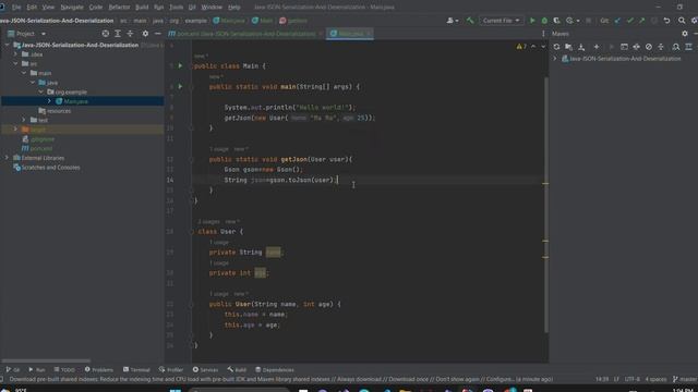 Convert JSON data to Java Object and vice-versa смотреть онлайн