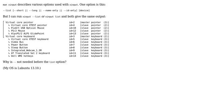 Unix & Linux: Why does "xinput list" work just like "xinput --list"? (2 Solutions!!) смотреть онлайн