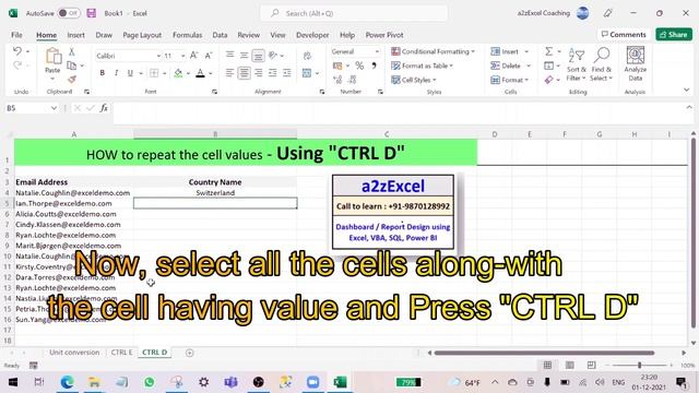 CTRL D shortcut in Excel смотреть онлайн