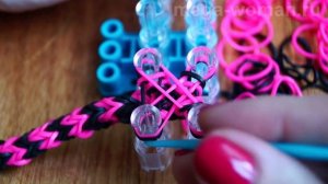 Браслеты из резинок. Двойной рыбий хвост на станке