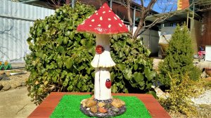 Гриб мухомор своими руками из цемента