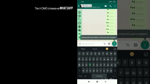 Тестовый спам WhatsApp|Spam смотреть онлайн