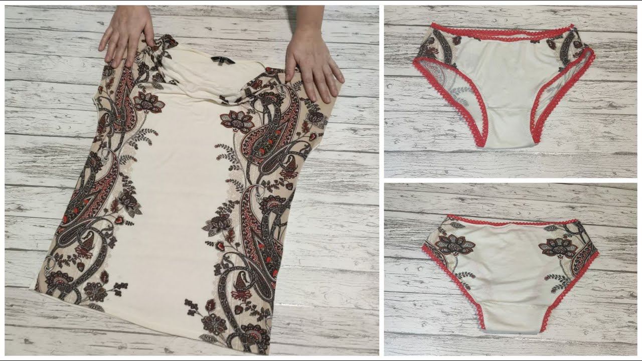 Из старой футболки получились две пары трусиков! Сшить нижнее белье таким способом легко и быстро смотреть онлайн