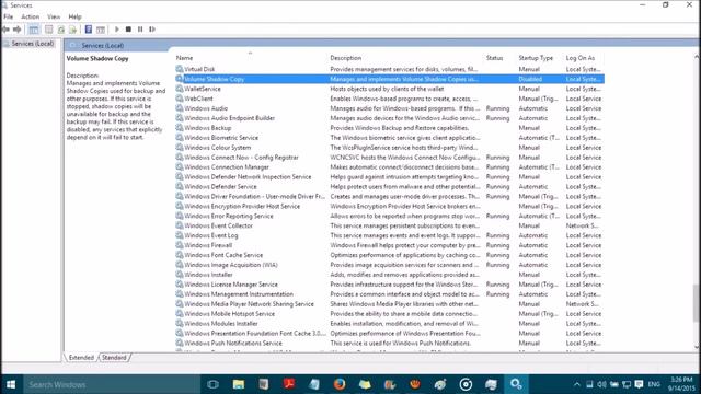 How To Enable Volume Shadow Copy In Windows 10