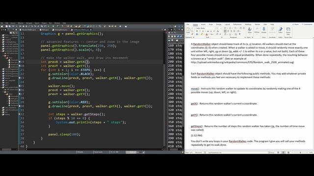 RandomWalker entire JAVA assignment | Programming Concepts and Methodology Lab 4 смотреть онлайн