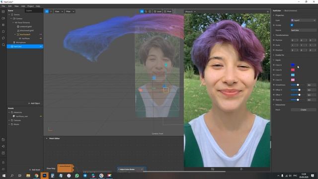 Как изменить цвет волос в маске Инстаграм / сегментация волос - Spark AR v98 смотреть онлайн