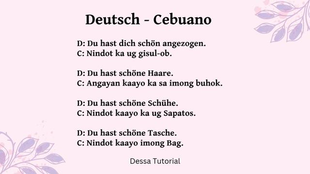Deutsch - Cebuano Tutorial. Komplimente sagen auf Cebuano und auf Deutsch. Teil 2 смотреть онлайн