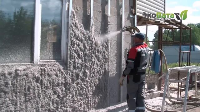 Монтаж эковаты влажным способом смотреть онлайн