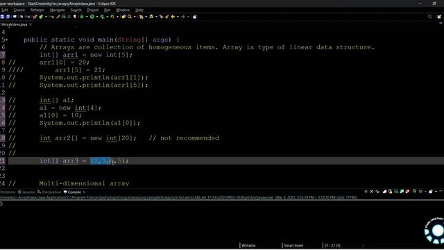 Array | 1D and Multidimensional array in java | Ch -1 P-14 | Complete Java Course in hindi смотреть онлайн