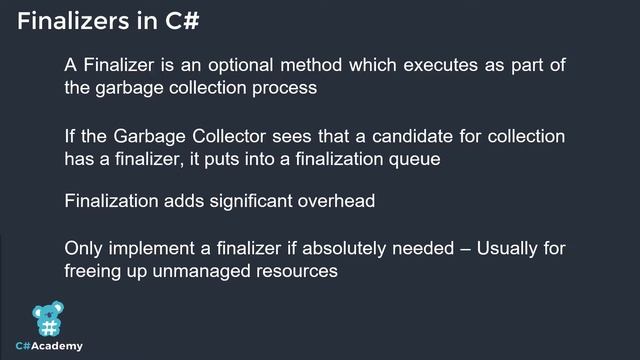 IDisposable and Finalizers смотреть онлайн