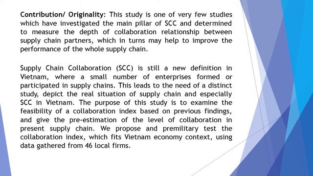 Supply Chain Collaboration SCC A Pilot Study of Small and Medium Enterprises SMEs in Danang AEFR смотреть онлайн