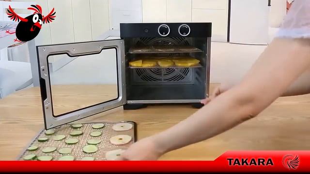 Сушилка для овощей и фруктов TAKARA DF-080 в ДВУХСЛОЙНОМ КОРПУСЕ из нержавеющей стали | ДЕГИДРАТОР