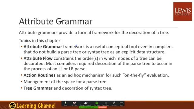 Week 3 Session 2: Chapter 4 Semantic Analysis (Attribute Grammar) смотреть онлайн