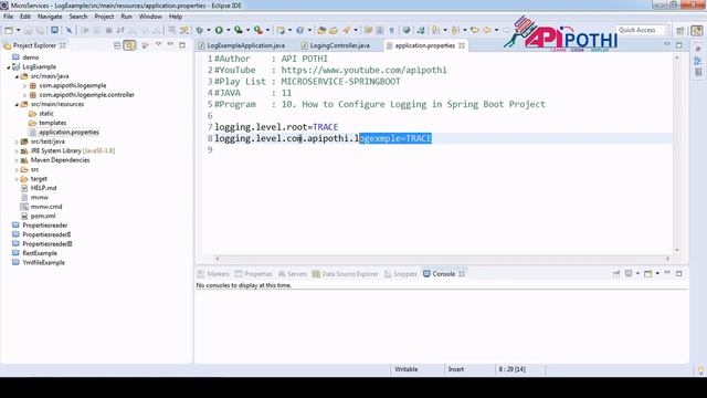 10. MICROSERVICE : Spring boot logging tutorial || Spring Boot Logging Logback Example, ||APIPOTHI смотреть онлайн
