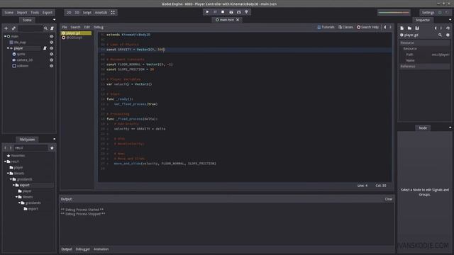 Player Controller with KinematicBody2D in Godot Engine 2.2+ смотреть онлайн