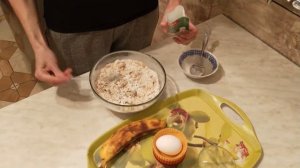 Овсяное печенье с бананом и творогом