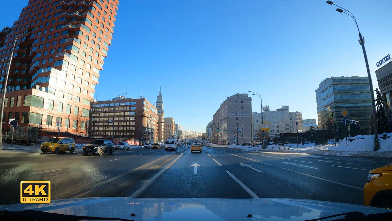 Москва: Полный круг по садовому кольцу на машине. Зима смотреть онлайн