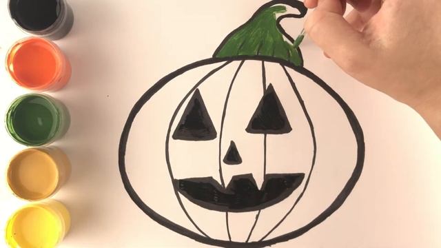 РИСУЕМ ТЫКВУ НА ХЕЛЛОУИН / РАСКРАСКА ДЛЯ ДЕТЕЙ / PUMPKIN HALLOWEEN DRAWING AND COLORING FOR KIDS смотреть онлайн