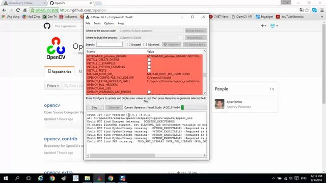 Build OpenCV external modules on Windows Visual Studio смотреть онлайн