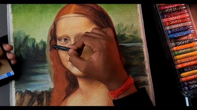 Monalisa drawing with oil pastel, Step by step Tutorial | Part - 4 смотреть онлайн