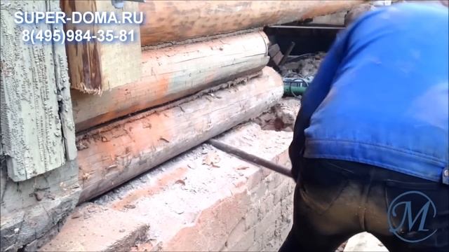 Замена венца дома (подъём дома) смотреть онлайн