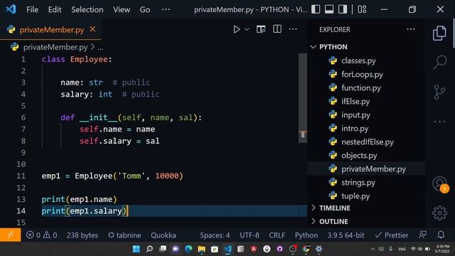 Private and Public Variables in Python Classes смотреть онлайн