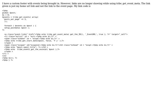 Wordpress: The Events Calendar EventURL not displaying смотреть онлайн