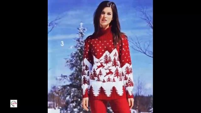 Новогодний вязаный свитер спицами 2023 в технике жаккард. Идеи для вдохновения смотреть онлайн