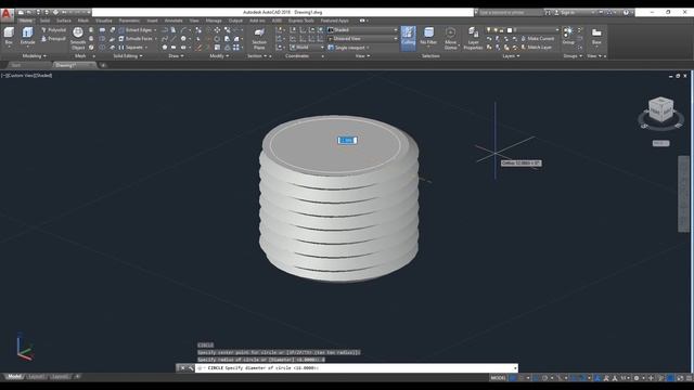 AutoCAD 3D, hex bolt, how to drawing hex bolt смотреть онлайн