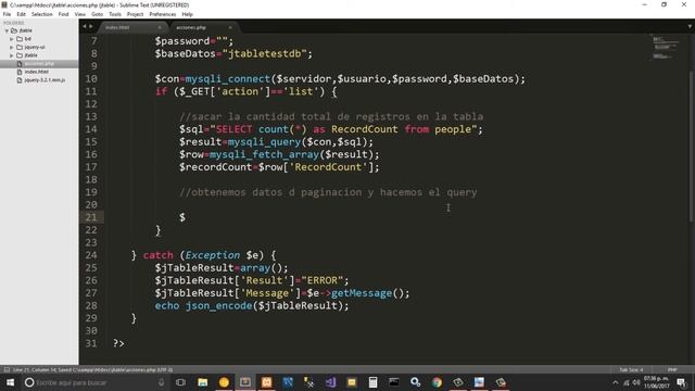 CRUD con jTable jQuery y PHP | Mostrar datos en jTable jQuery. Cap 3 смотреть онлайн