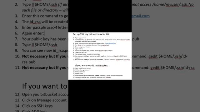 SSH - generate SSH key pair on Linux - git - BitBucket смотреть онлайн
