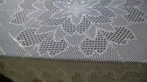 Итоговое видео " Аленький цветочек ". Скатерть в технике филейного вязания.