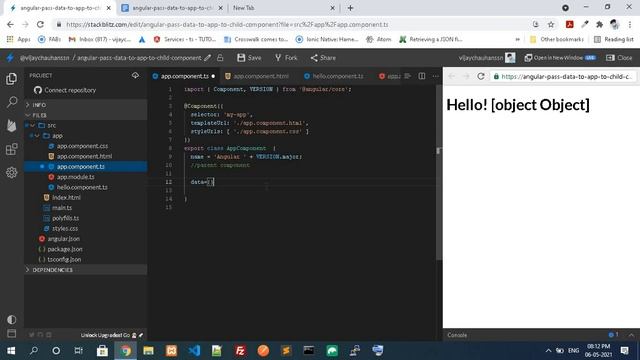 How can pass data to app to Child Component in Angular |Vijay Chauhan| смотреть онлайн