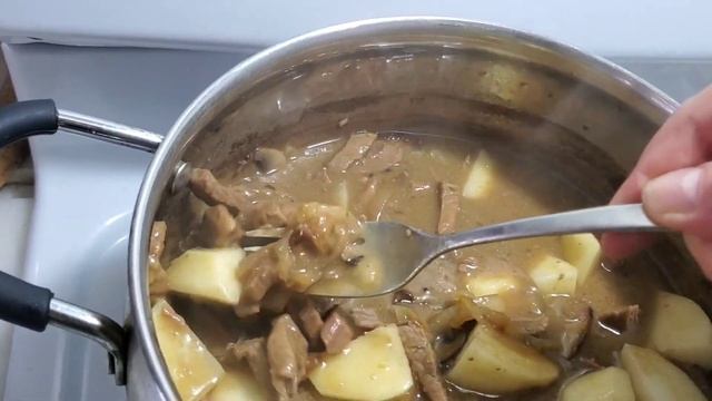 Жаркое  из говядины с грибами. Овощи на пару.  Ой какая вкуснятина!